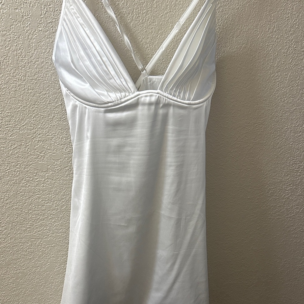 White Satin Mini Dress